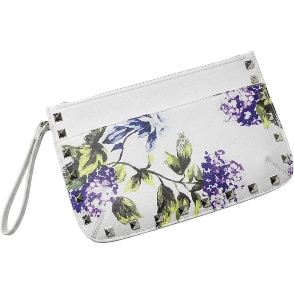 White House Black Market‎ Floral Studded Wristlet Clutch NWOT